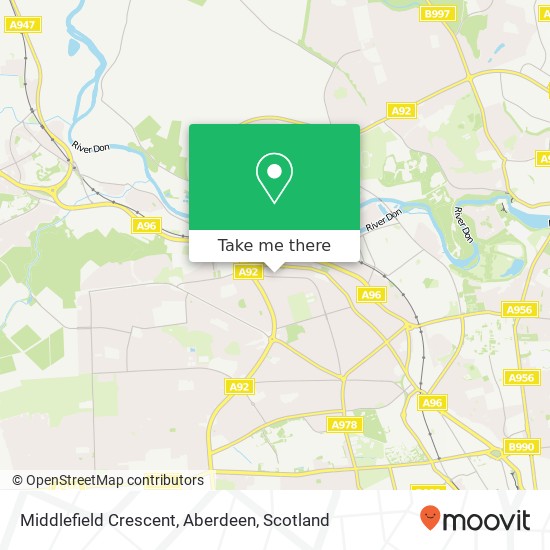Middlefield Crescent, Aberdeen map