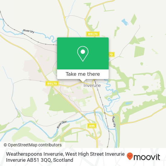 Weatherspoons Inverurie, West High Street Inverurie Inverurie AB51 3QQ map