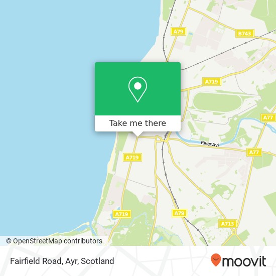 Fairfield Road, Ayr map