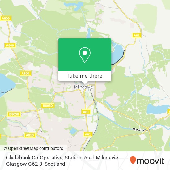 Clydebank Co-Operative, Station Road Milngavie Glasgow G62 8 map