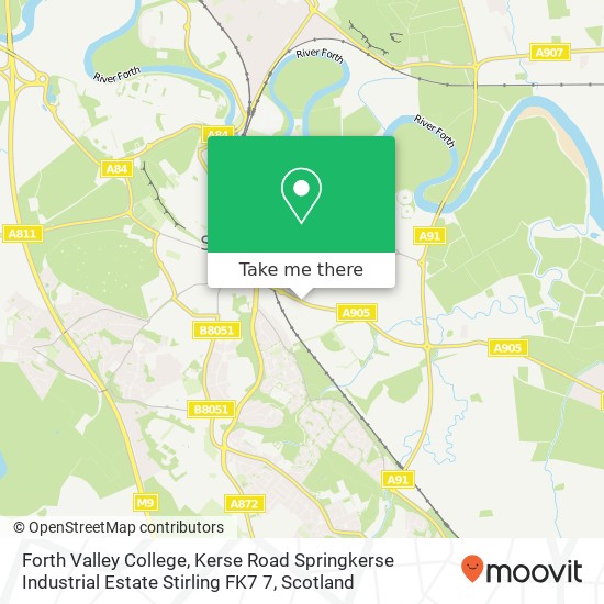 Forth Valley College, Kerse Road Springkerse Industrial Estate Stirling FK7 7 map