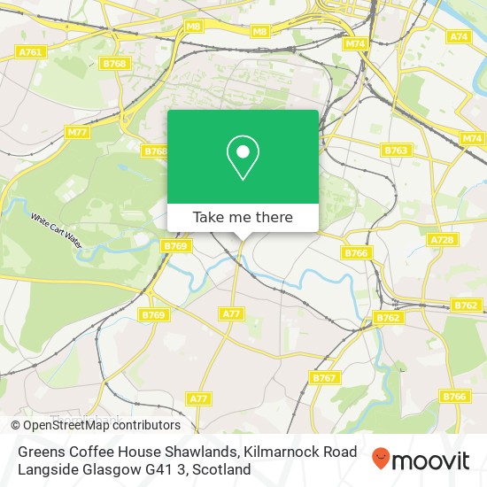 Greens Coffee House Shawlands, Kilmarnock Road Langside Glasgow G41 3 map