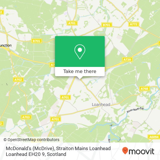 McDonald's (McDrive), Straiton Mains Loanhead Loanhead EH20 9 map