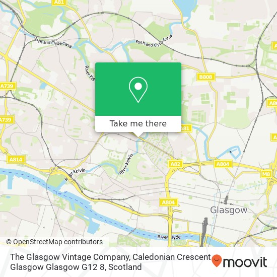 The Glasgow Vintage Company, Caledonian Crescent Glasgow Glasgow G12 8 map