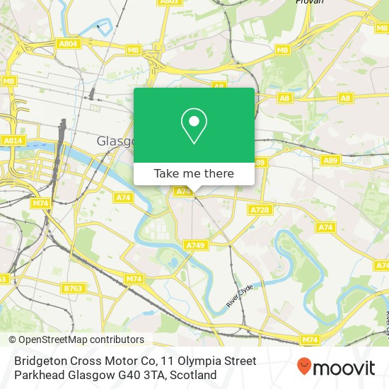 Bridgeton Cross Motor Co, 11 Olympia Street Parkhead Glasgow G40 3TA map