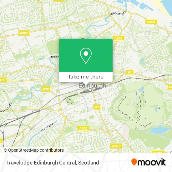 Travelodge Edinburgh Central map