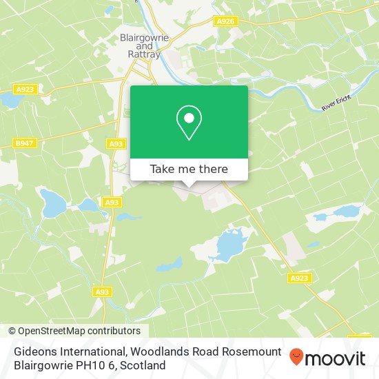 Gideons International, Woodlands Road Rosemount Blairgowrie PH10 6 map