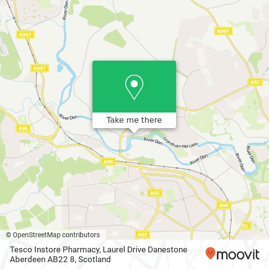 Tesco Instore Pharmacy, Laurel Drive Danestone Aberdeen AB22 8 map