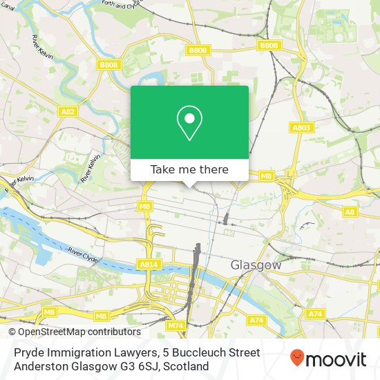 Pryde Immigration Lawyers, 5 Buccleuch Street Anderston Glasgow G3 6SJ map