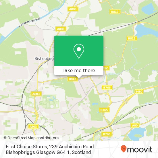 First Choice Stores, 239 Auchinairn Road Bishopbriggs Glasgow G64 1 map