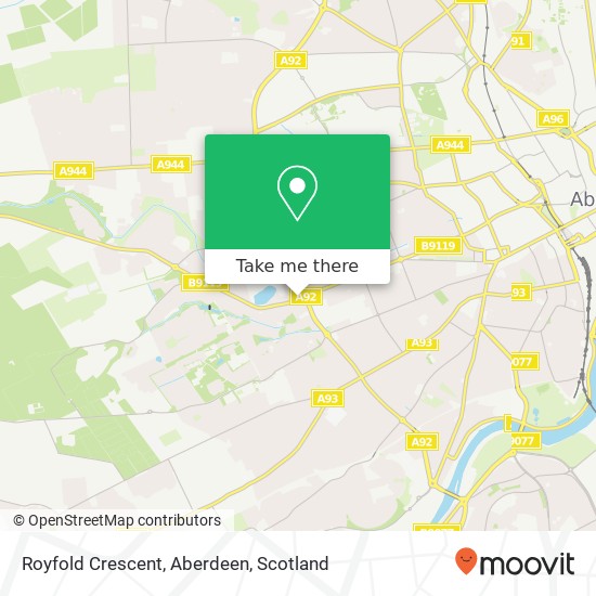 Royfold Crescent, Aberdeen map