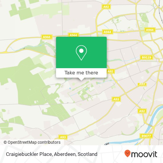 Craigiebuckler Place, Aberdeen map