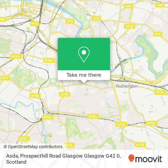 Asda, Prospecthill Road Glasgow Glasgow G42 0 map