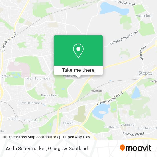 Asda Supermarket, Glasgow map