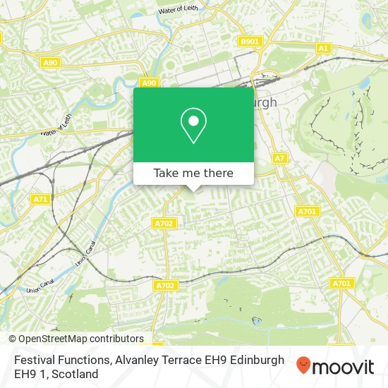 Festival Functions, Alvanley Terrace EH9 Edinburgh EH9 1 map