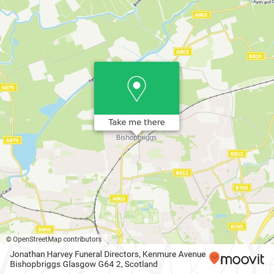 Jonathan Harvey Funeral Directors, Kenmure Avenue Bishopbriggs Glasgow G64 2 map