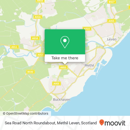 Sea Road North Roundabout, Methil Leven map