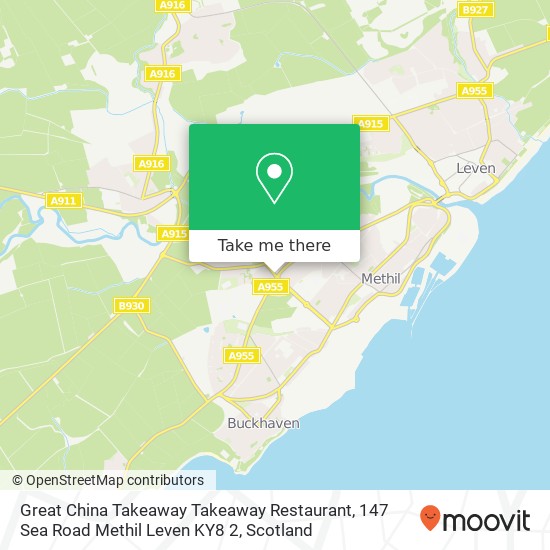 Great China Takeaway Takeaway Restaurant, 147 Sea Road Methil Leven KY8 2 map