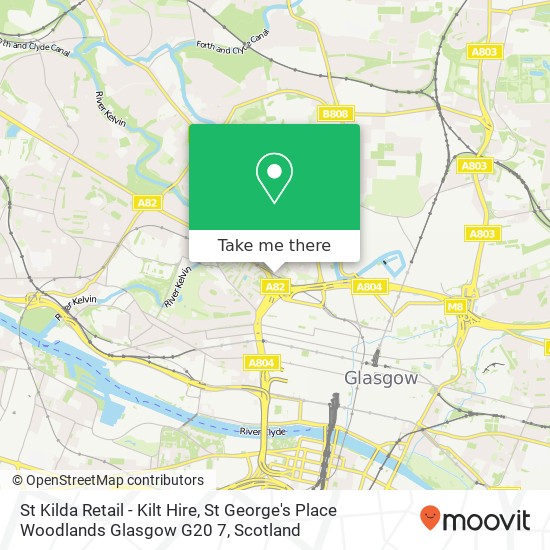 St Kilda Retail - Kilt Hire, St George's Place Woodlands Glasgow G20 7 map