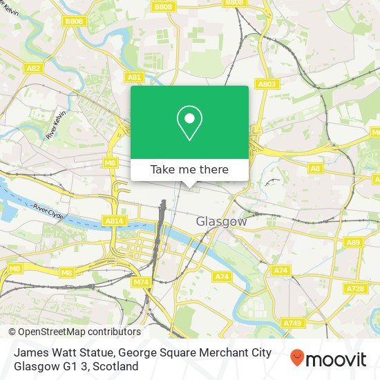 James Watt Statue, George Square Merchant City Glasgow G1 3 map