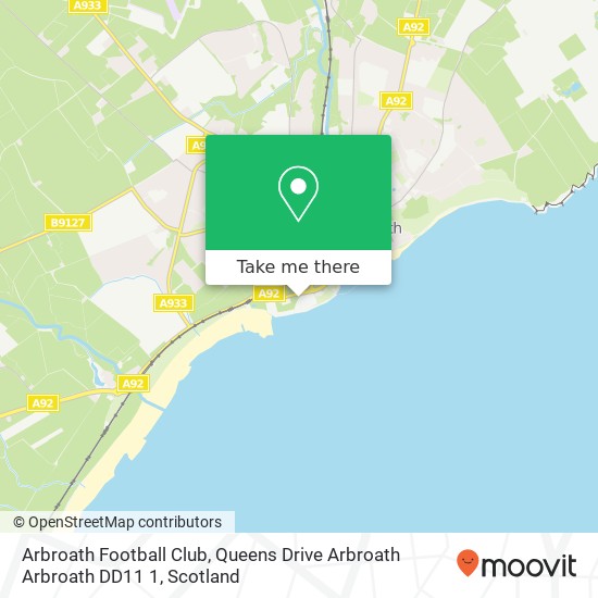 Arbroath Football Club, Queens Drive Arbroath Arbroath DD11 1 map