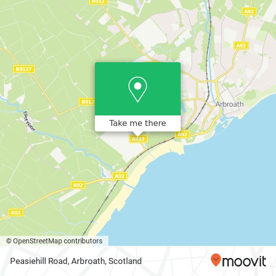Peasiehill Road, Arbroath map