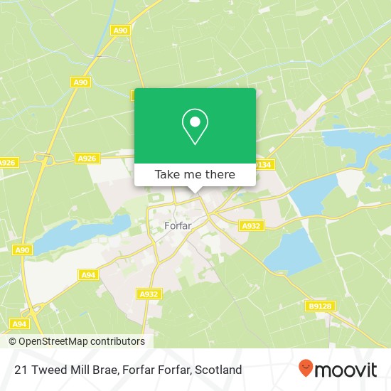 21 Tweed Mill Brae, Forfar Forfar map