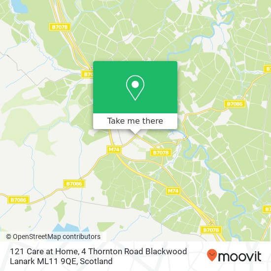 121 Care at Home, 4 Thornton Road Blackwood Lanark ML11 9QE map