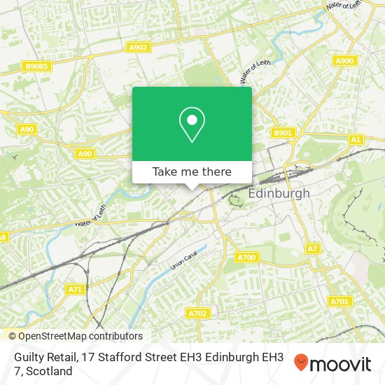 Guilty Retail, 17 Stafford Street EH3 Edinburgh EH3 7 map