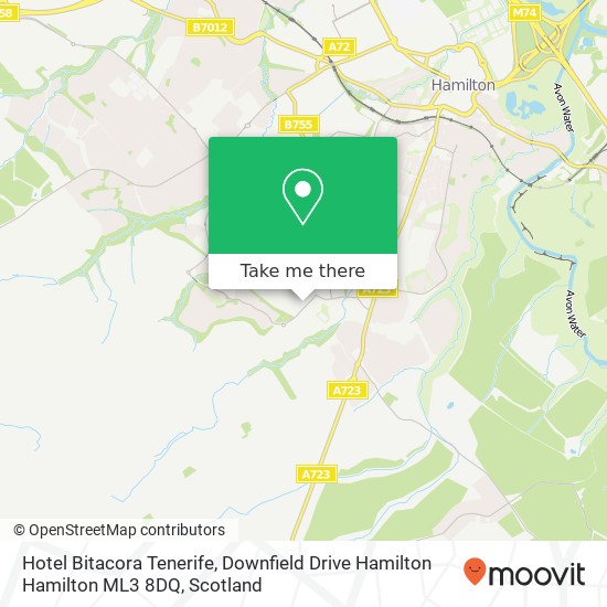 Hotel Bitacora Tenerife, Downfield Drive Hamilton Hamilton ML3 8DQ map