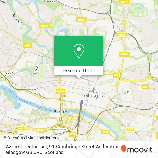 Azzurro Restaurant, 91 Cambridge Street Anderston Glasgow G3 6RU map