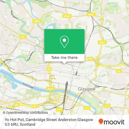 Yo Hot Pot, Cambridge Street Anderston Glasgow G3 6RU map