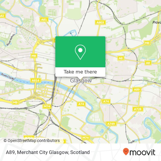A89, Merchant City Glasgow map