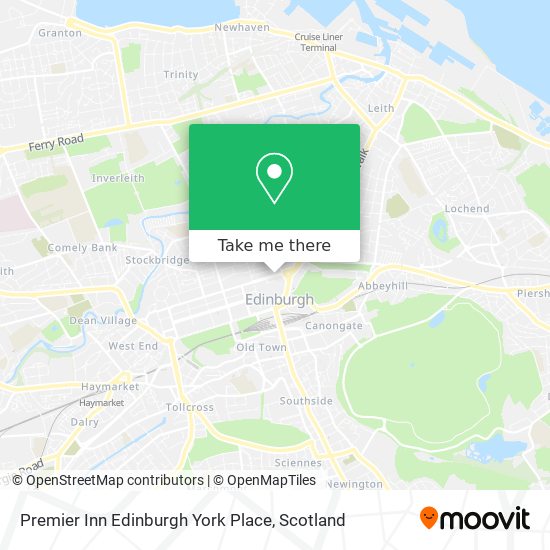 Premier Inn Edinburgh York Place map