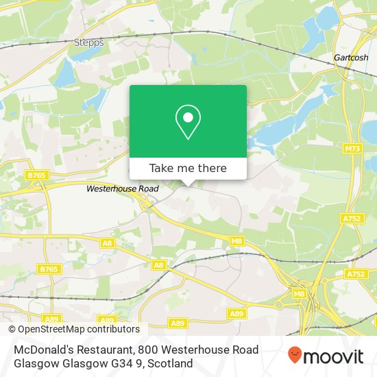 McDonald's Restaurant, 800 Westerhouse Road Glasgow Glasgow G34 9 map