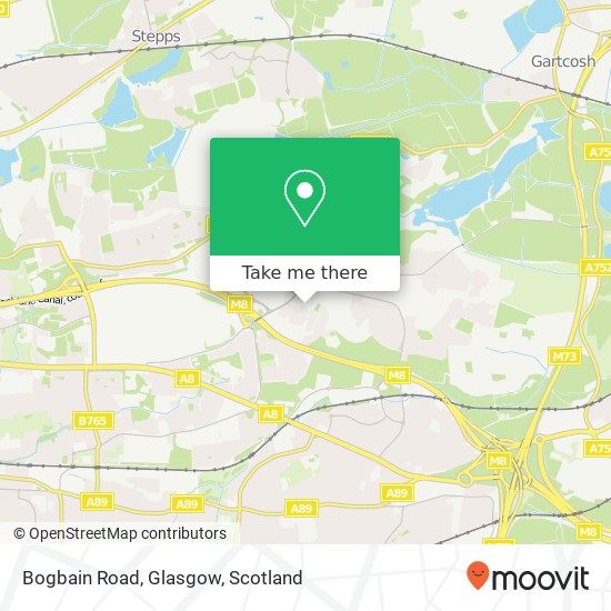 Bogbain Road, Glasgow map