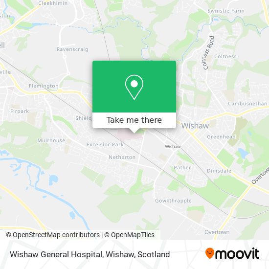 Wishaw General Hospital, Wishaw map