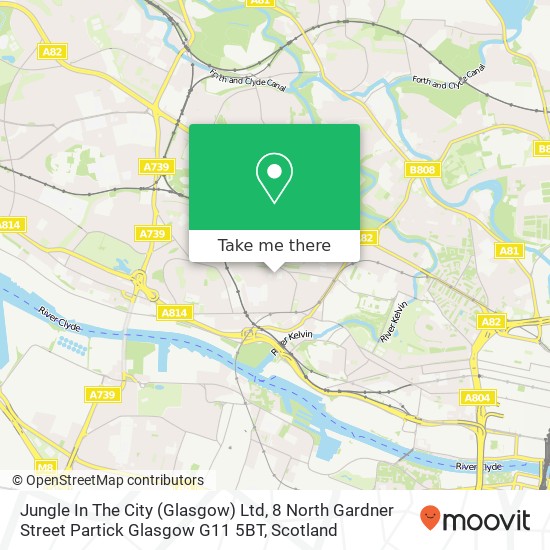 Jungle In The City (Glasgow) Ltd, 8 North Gardner Street Partick Glasgow G11 5BT map