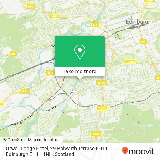 Orwell Lodge Hotel, 29 Polwarth Terrace EH11 Edinburgh EH11 1NH map