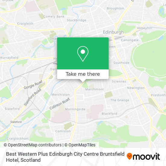 Best Western Plus Edinburgh City Centre Bruntsfield Hotel map