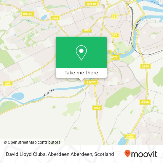 David Lloyd Clubs, Aberdeen Aberdeen map