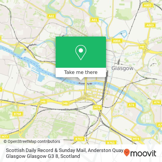 Scottish Daily Record & Sunday Mail, Anderston Quay Glasgow Glasgow G3 8 map