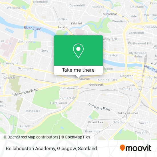 Bellahouston Academy, Glasgow map