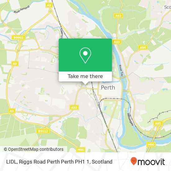 LIDL, Riggs Road Perth Perth PH1 1 map