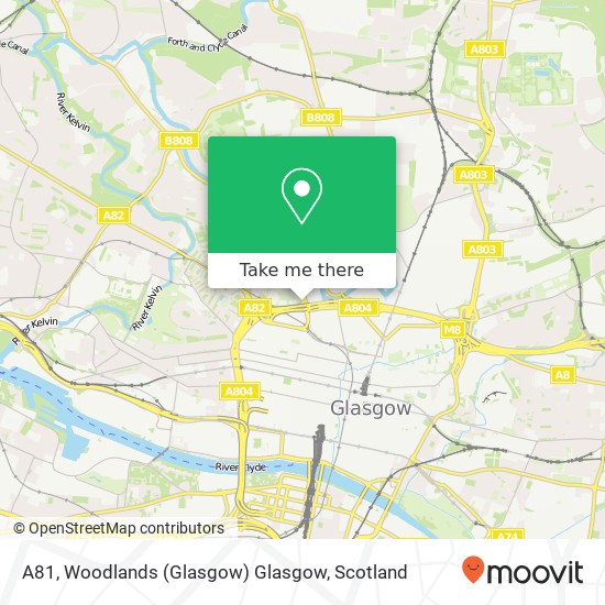 A81, Woodlands (Glasgow) Glasgow map