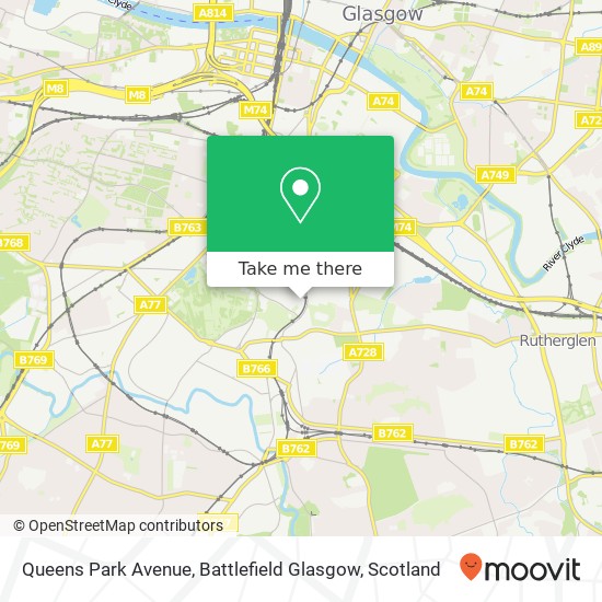 Queens Park Avenue, Battlefield Glasgow map