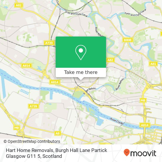 Hart Home Removals, Burgh Hall Lane Partick Glasgow G11 5 map