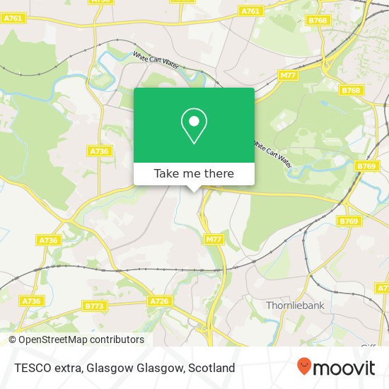 TESCO extra, Glasgow Glasgow map