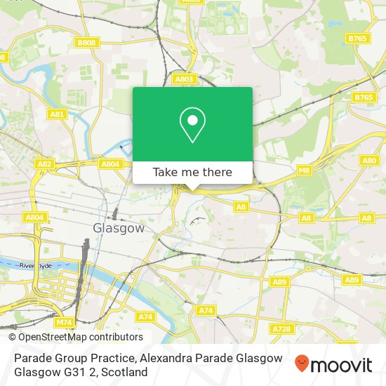 Parade Group Practice, Alexandra Parade Glasgow Glasgow G31 2 map