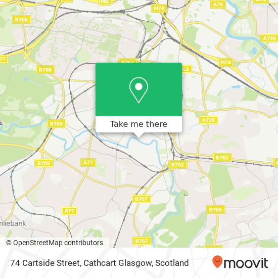 74 Cartside Street, Cathcart Glasgow map